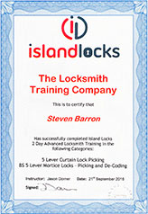 Island Locks Certificate