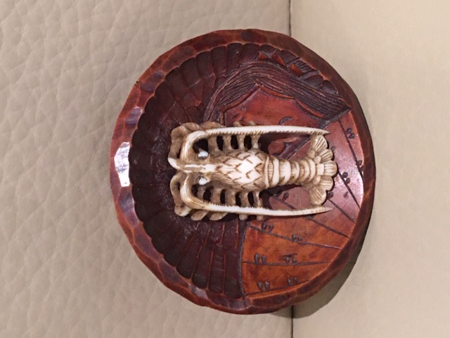 Lobster and Okame netsuke.JPG